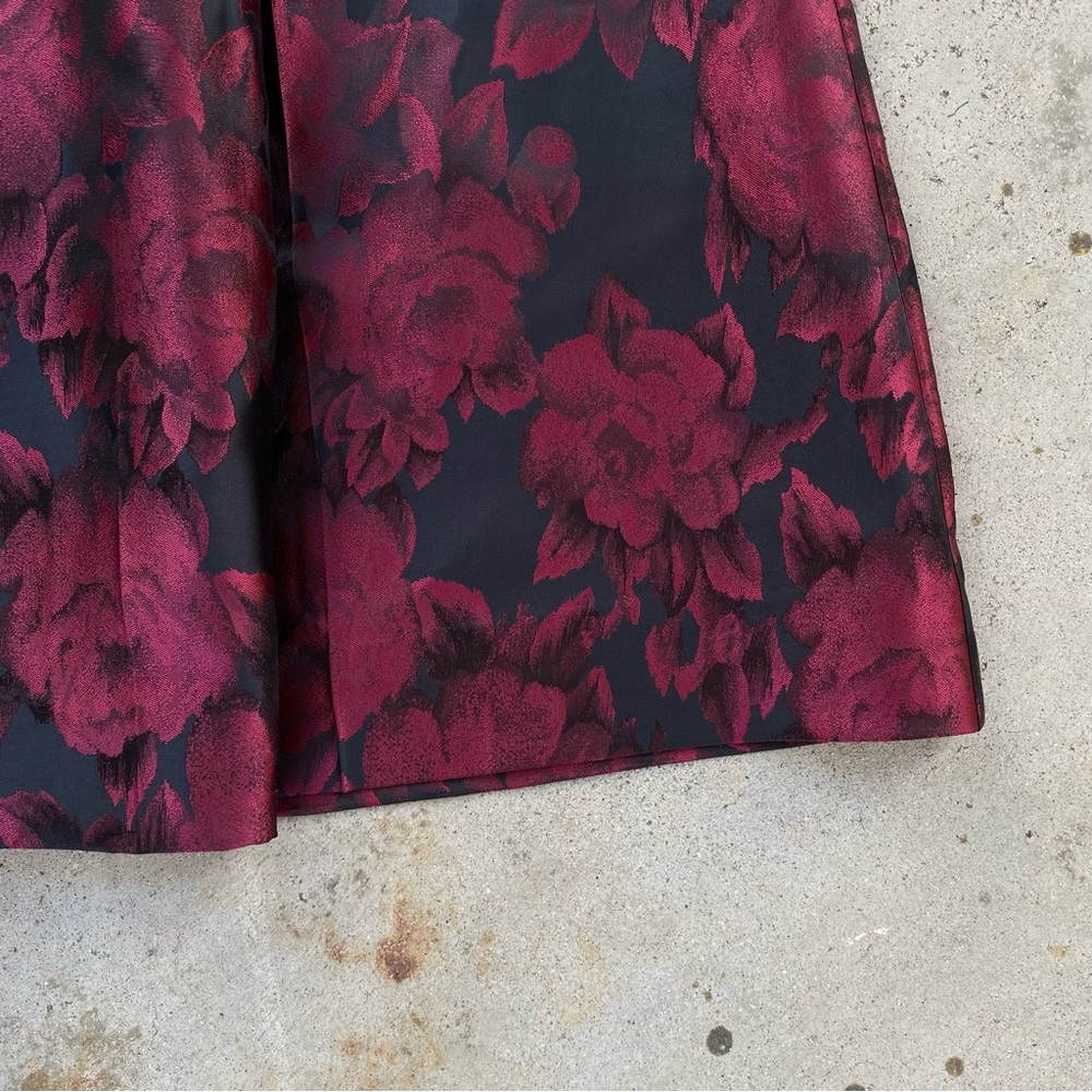 Alex Evenings | Black Floral Midi Skirt Brocade Dark Romantic - Picture 5 of 9